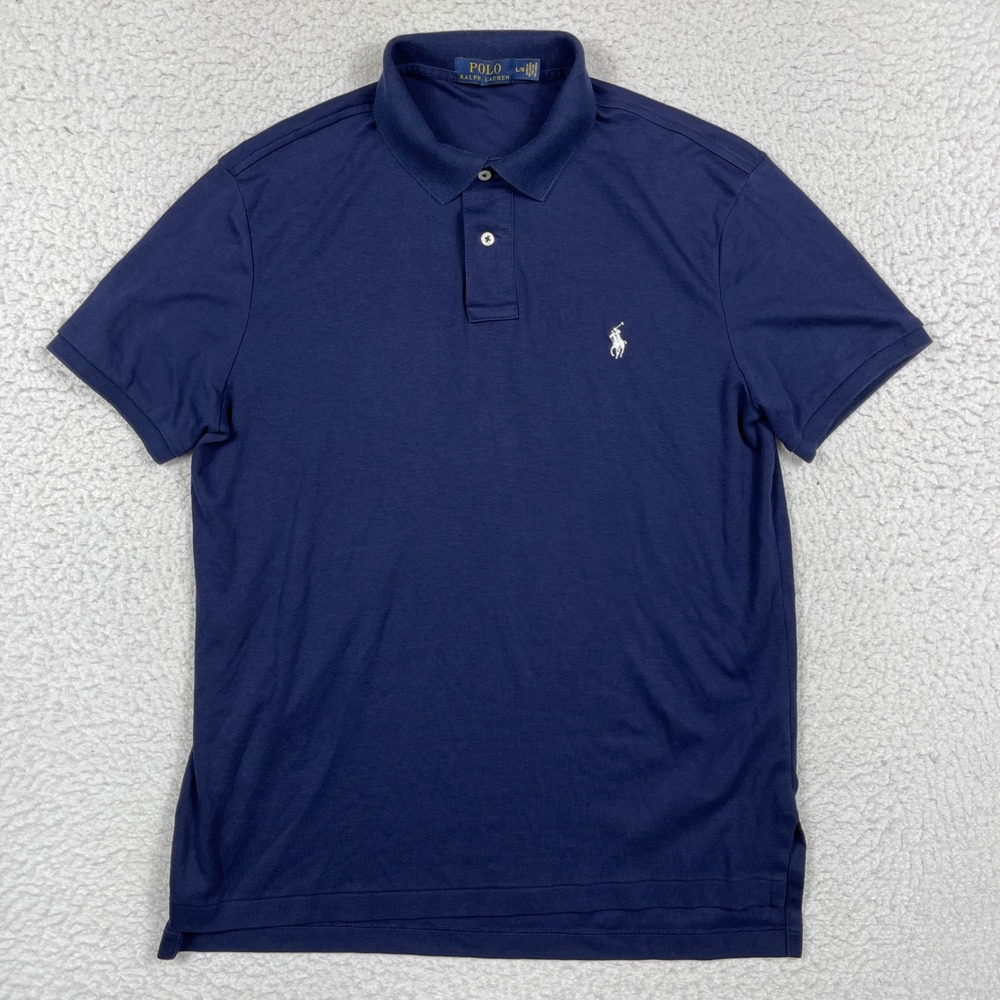 Polo Ralph Lauren Polo Shirt Mens Large Navy Pony Logo Preppy Classic Basic